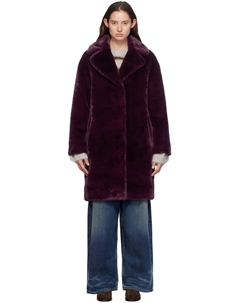 Пальто из искусственного меха Camille Cocoon фиолетового цвета Stand studio