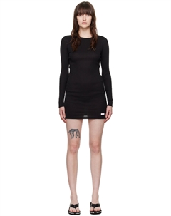 Мини-платье с длинными рукавами и логотипом, черный Alexander wang