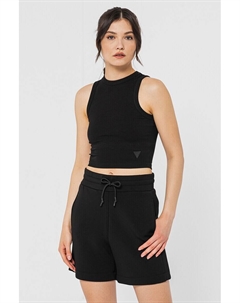 Укороченный спортивный топ с разрывами, черный Guess