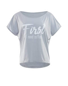 Спортивная футболка Kurzarmshirt Ultra Light mit Glitzer Aufdruck MCT002, цвет cool grey/glitzer/weiß Winshape