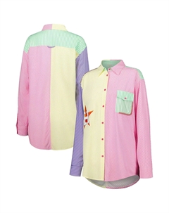 Женская желто-красная рубашка на пуговицах Houston Astros Unbranded