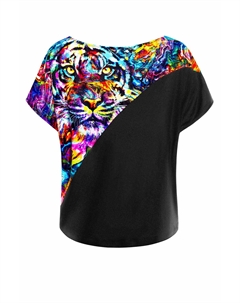 Спортивная футболка Functional Light and Soft Dance Top DT108LS, цвет colourful tiger/black Winshape