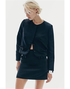 Мини юбка из атласа с бантом, черный H&m