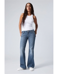 Узкие джинсы nova с заниженной талией и коротким кроем, синий Weekday