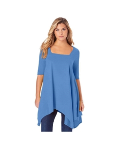 Женская туника больших размеров с квадратным вырезом и подолом Ultimate Туника, цвет Horizon Blue Roaman's