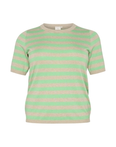 Тонкий вязаный свитер Sweater Lizzy, цвет beige/lime Kaffe curve