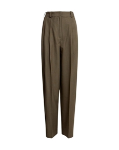 Брюки со складками спереди Loose fit Pleat-Front Pants, зеленый Marks & spencer