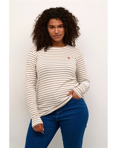 Лонгслив Shirt Lia, бежевый Kaffe curve