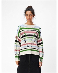 Тонкий вязаный свитер Sweater OBJTuja, белый Object