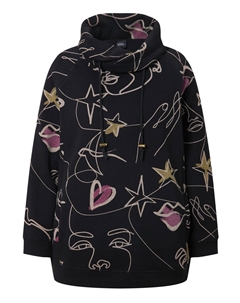 Толстовка с капюшоном Sweatshirt, черный Ulla popken