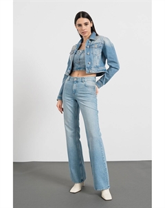 Джинсовая куртка с эффектом потертости, синий Liu jo