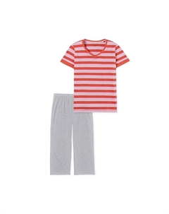 Полосатая хлопковая пижама, красный Schiesser