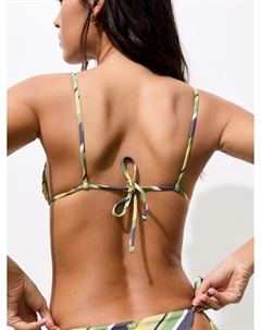 Треугольный бикини-топ Triangle Bikini Top, зеленый Pull & bear