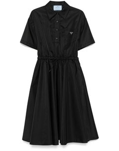 Платье миди с логотипом, черный Prada
