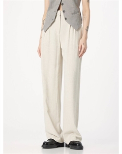 Брюки со складками спереди Wide leg Pleat-Front Pants Lilah, натуральный белый Weekday