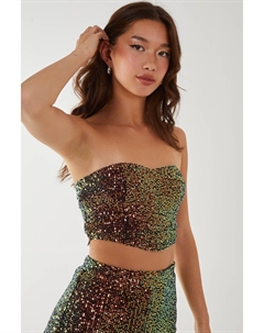 Корсетный топ с пайетками, мультиколор Pink vanilla