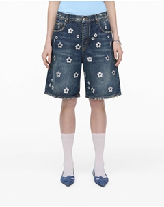 Шорты с широкими штанинами и пайетками Daisy, цвет Vintage Indigo Marc jacobs