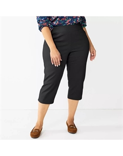 Легкие эластичные капри больших размеров , черный Croft & barrow