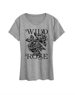 Женская футболка с рисунком Wild Rose, цвет Heather Gray Licensed character