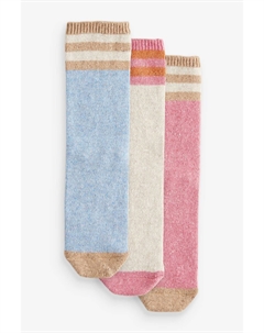 Носки из термошерсти с добавлением шелка, 3 пары, синий Next