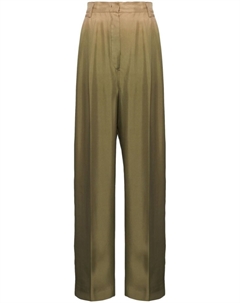 Брюки-палаццо из градиентного твила, зеленый Prada