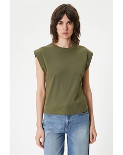 Боди с овальным вырезом горловины, хаки Koton