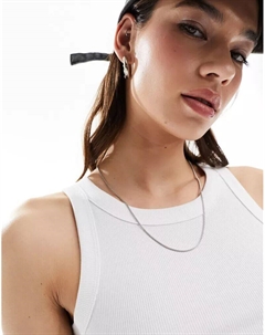 Белая облегающая майка в рубчик Weekday