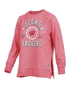 Женский пуловер Pressbox Red Wisconsin Badgers, свитшот с вымытым солнцем епископом Unbranded