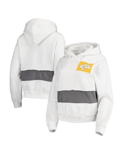 Женский укороченный пуловер с капюшоном Los Angeles Rams белого цвета Refried Apparel Unbranded