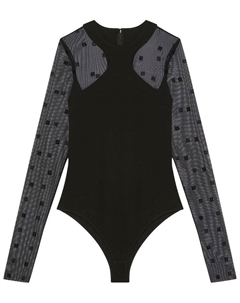 Лонгслив Long-Sleeve Bodysuit 4G Tulle 'Black', черный Givenchy
