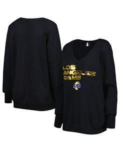 Женский черный пуловер с v-образным вырезом и логотипом Cuce Los Angeles Rams Unbranded