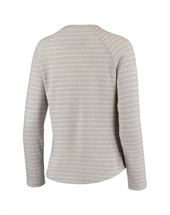 Женский серый пуловер с принтом реглан Virginia Tech Hokies в полоску с морской полоской Unbranded