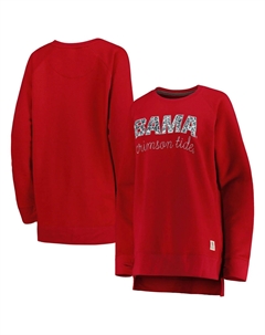 Женский пуловер Pressbox Crimson Alabama Crimson Tide Steamboat с животным принтом, пуловер реглан, толстовка Unbranded