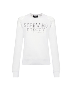 Белый хлопковый женский свитер Ermanno scervino