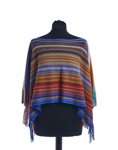 Многоцветное шерстяное женское пончо Missoni