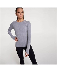 Женская бесшовная футболка с длинными рукавами, серый Calia