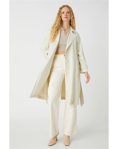 Тренч - Серый - Двубортный Koton