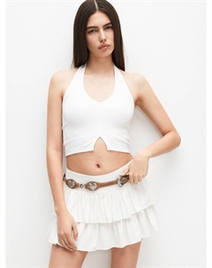 Укороченный топ Top, белый Pull & bear