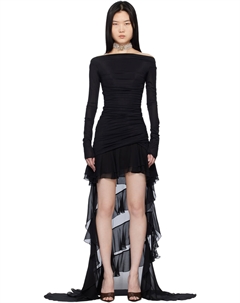 Мини-платье со шлейфом из шифона Blumarine