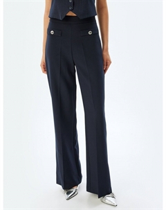 Широкие брюки Wide leg Pleated Pants, темно-синий Koton