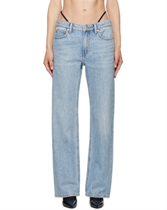 Синие джинсы-стринги средней посадки с логотипом Pre-Styled Alexander wang