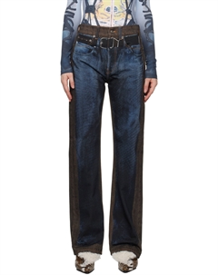 Синие и коричневые джинсы 'YP' trompe l'oeil Y / project