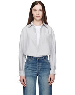 Белая и синяя рубашка с логотипом бойфренда A.p.c.