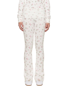 Белые расклешенные термоштаны для отдыха Guizio