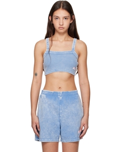 Синяя укороченная майка Alexander wang