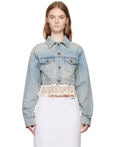 Синяя укороченная джинсовая куртка We11done