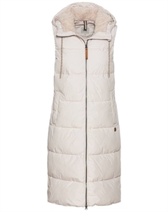 Жилет Lange Pufferweste mit Kapuze, цвет Pearl Camel active