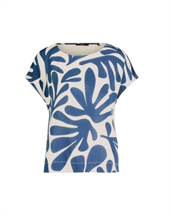 Футболка Viskoseshirt mit Print, цвет CreamBlue Zero