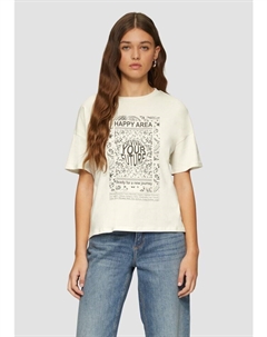 Футболка T-Shirt kurzarm, кремовый Qs