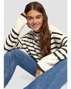 Пуловер Strickpullover langarm, бежевый Qs